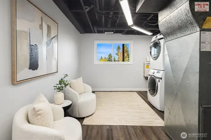 Laundry and lounging area