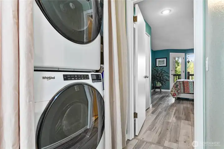 New stackable washer and dryer.