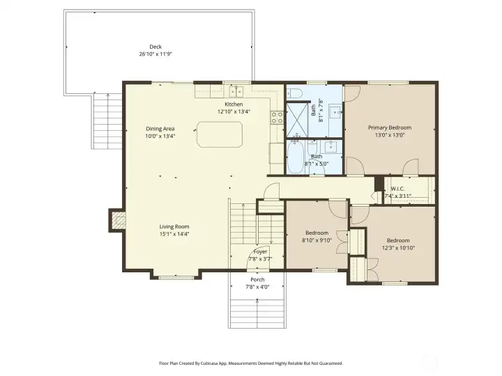 Upper level floor plan.