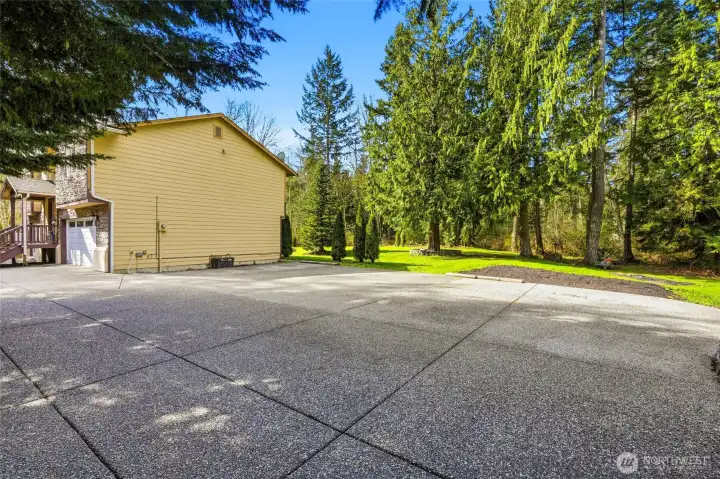 Huge parking pad!  Plenty of space for RV or toys!