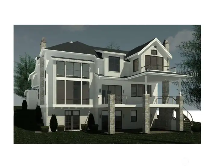 Architectural vision and structural plans for house created by MacPherson Construction for a 5BR/6BA, 4750 square foot home with 3 car garage.  Could be increased in size while staying within approved footprint.