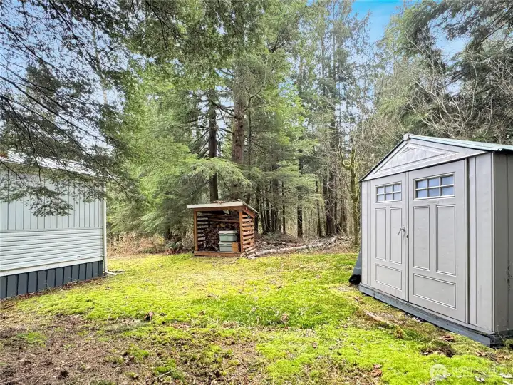 Another storage shed located towards the back of the property as well as a wood shed