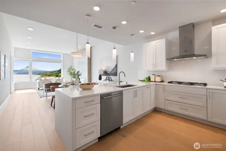 Incredible water and mountain views from nearly every corner of the home