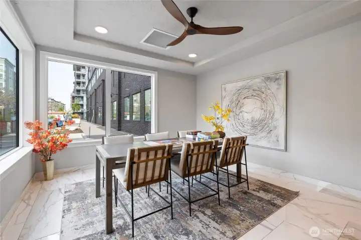 Elegant and inviting lobby with multiple seating areas for relaxing or gathering with guests
