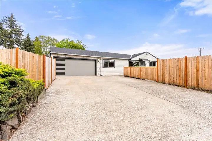 Large oversized driveway.