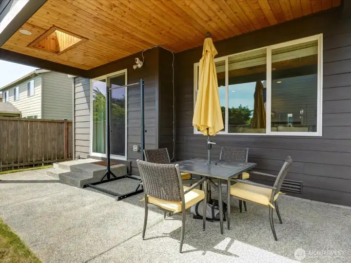 Patio is large enough to place a nice dining set to enjoy in summer.