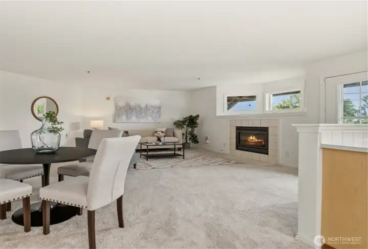 Fresh new carpet + fresh interior paint throughout give this home such an easy start; it's fully move-in-ready. The east-facing windows bring in beautiful morning light, making the main living space bright and cheerful.