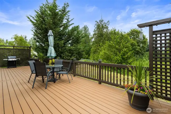 480 SF of deck overlooking private backyard