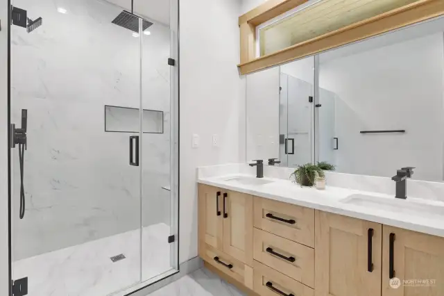 Master Bathroom with Double Sinks and Tons of Storage