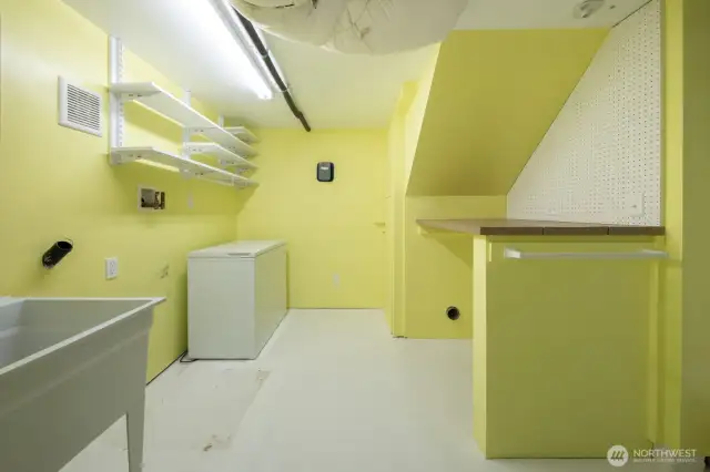 Basement laundry room