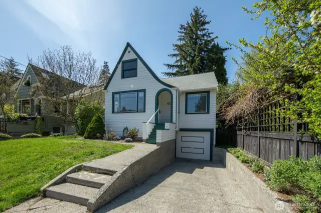 Off street parking leads to garage