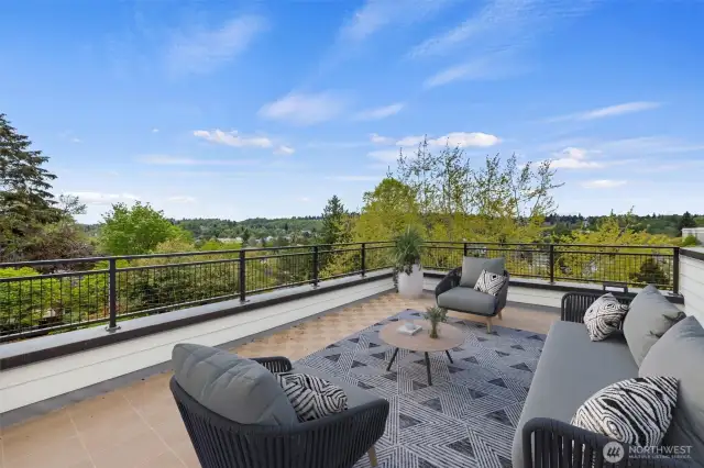 Territorial and city views from the rooftop deck.