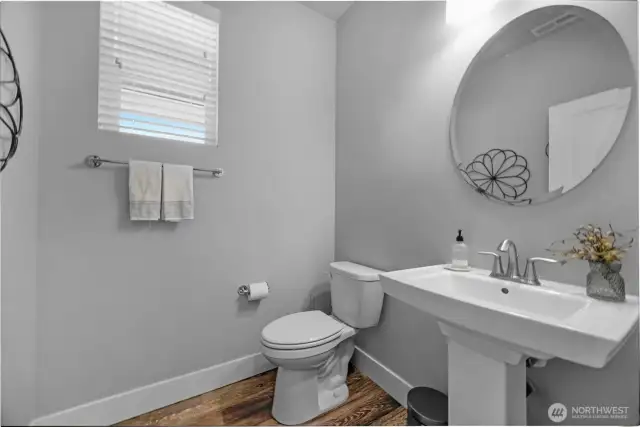Downstairs powder room off of mudroom area