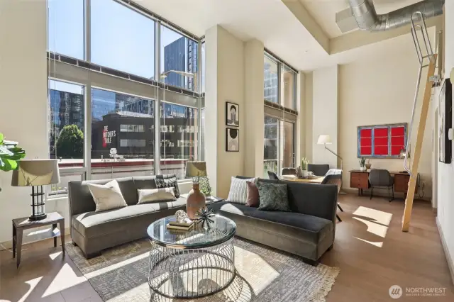 Abundant Natural Light plus 17 foot Ceilings