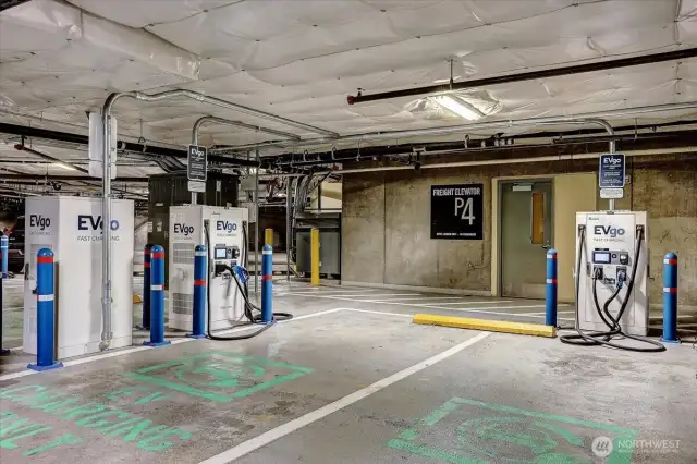 DC EV Charging Available Located on P4