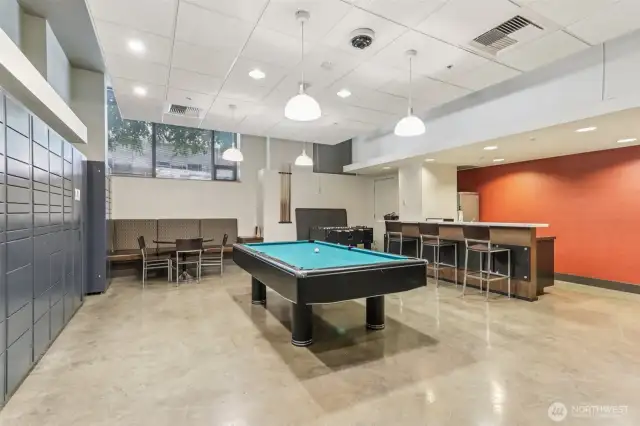 Game room (South Tower, 1st Floor)with pool table, Amazon HUB...
