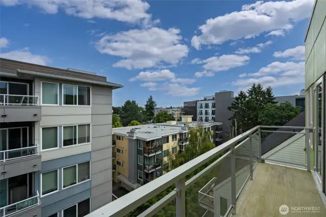 full width deck enters from the bedroom and living room