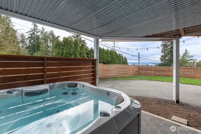 Soak your cares away from the privacy of your hot tub.