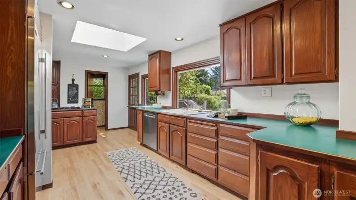 Expansive counter space ideal for cooking, baking, and entertaining.
