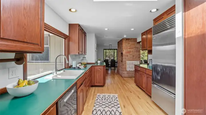 This bright, spacious kitchen is perfect for everyday meals or hosting guests.