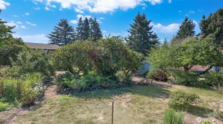 Nature surrounds this home with a serene outdoor backdrop.