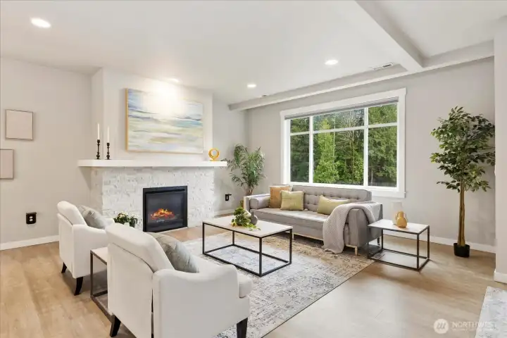 Living room w/ gas fireplace (propane)