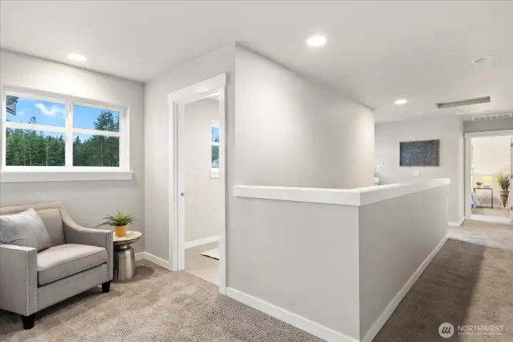 Seating area outside utility room