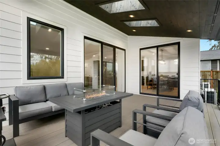 Access to back patio from living room and dining room