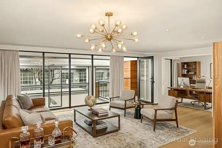 Virtually staged - upper level executive office concept