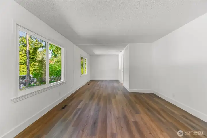 Large living and dining room
