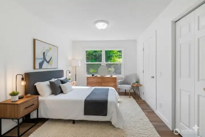 Master bedroom.   This image has virtual AI generated staging