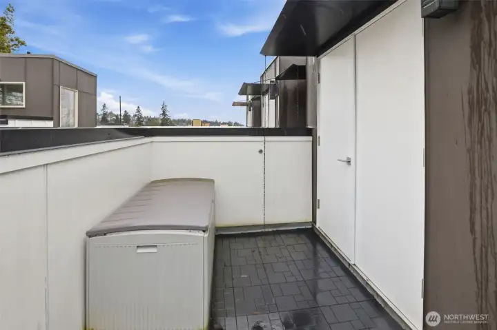 Additional storage on back side of roof top deck.