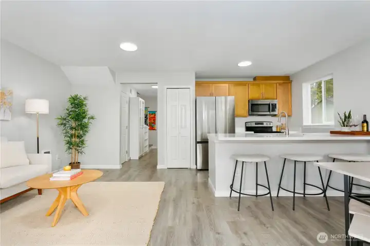 Entering front door.