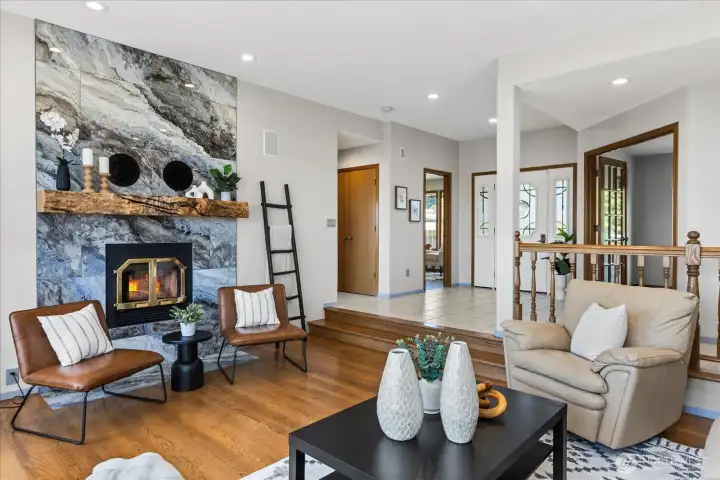 Beautiful custom fireplace.