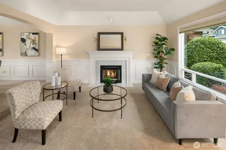 Beautiful wood burning Fireplace~