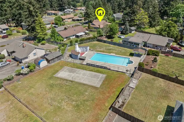 Sanders Estates residents enjoy access to the community pool and playcourt, just in time for summer fun.