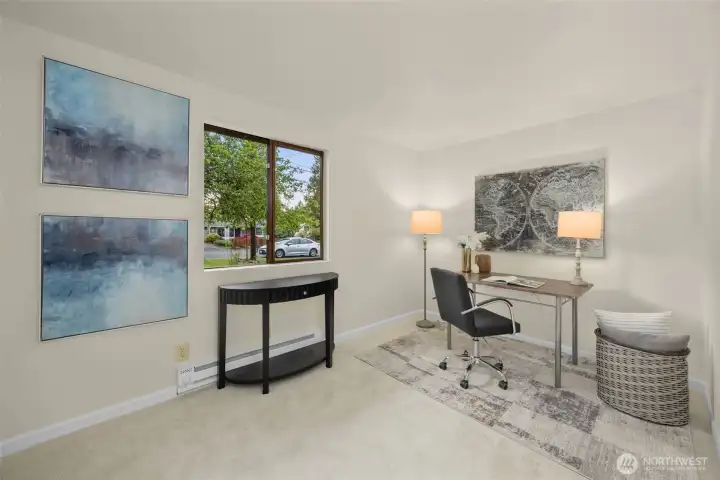 Second bedroom on main level next to primary. Great space for an office or room when you want to keep someone close. Second bedroom on main level next to primary. Great space for an office or room when you want to keep someone close.