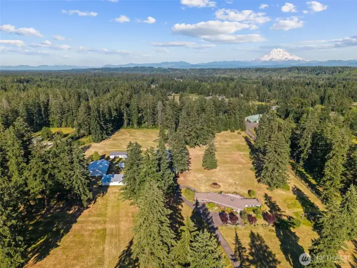 Drone shot of property
