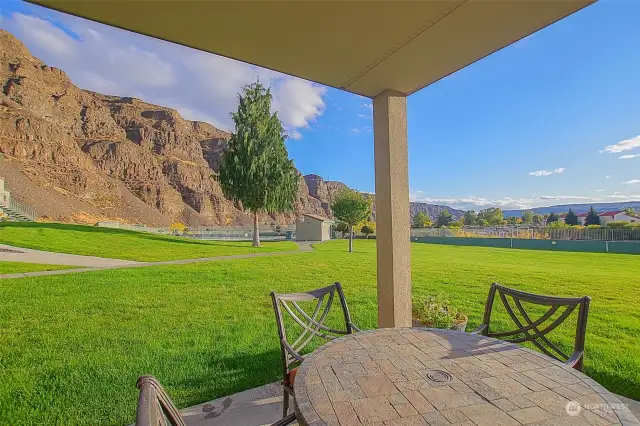 Centrally located, waterfall pool to left