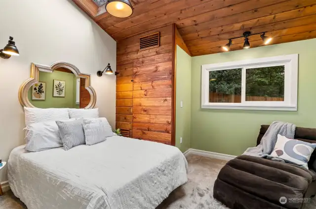 Primary bedroom with attached bathroom.