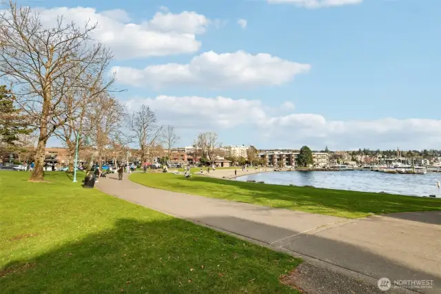 Ever popular Downtown Kirkland Marina Park is just minutes