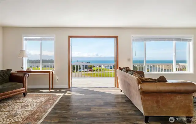 Westward view from inside living room.
