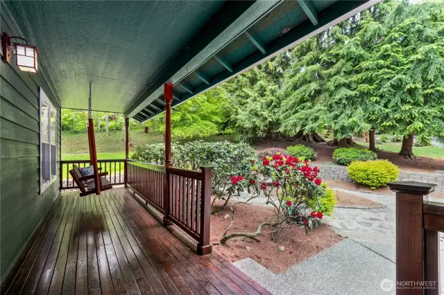 Front porch is a great sitting spot