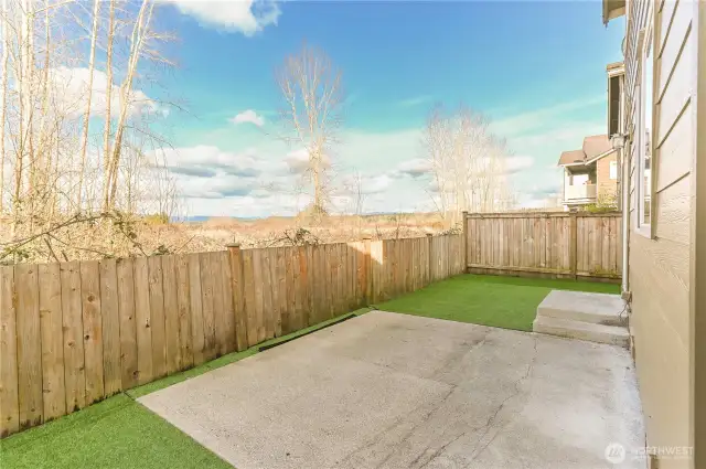 fully fenced with new turf