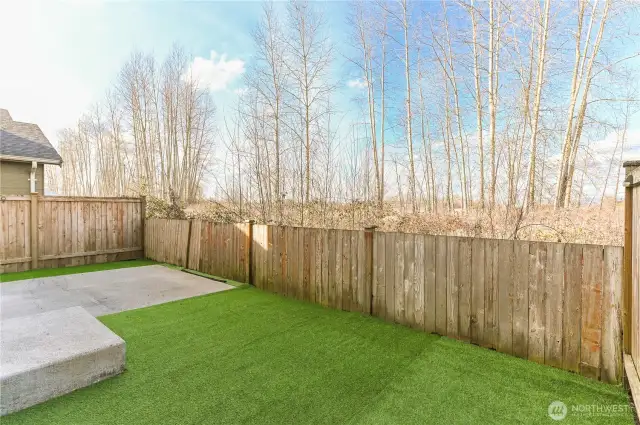 fully fenced with new turf
