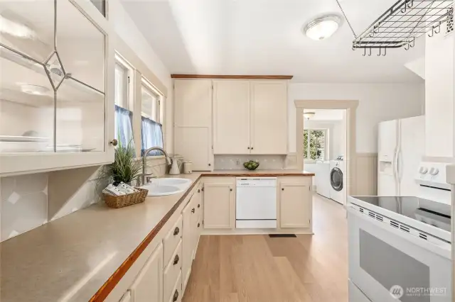 The elegant kitchen is ideal for everyday living and entertaining