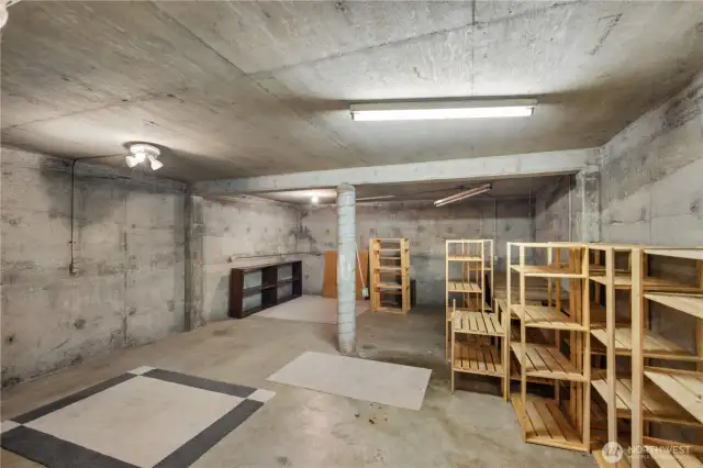 A utility/storage room under the garage with water access offers endless possibilities—create a wine cellar, workshop, art studio, or more.