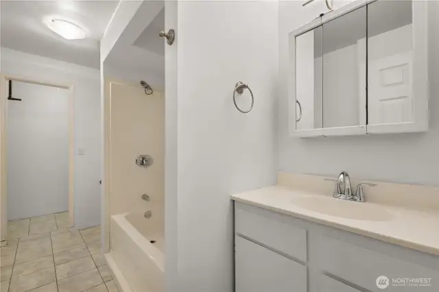 Lower level full bath.
