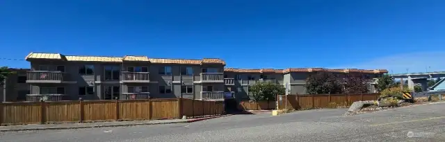 Pictured from the street, Shore Dr.