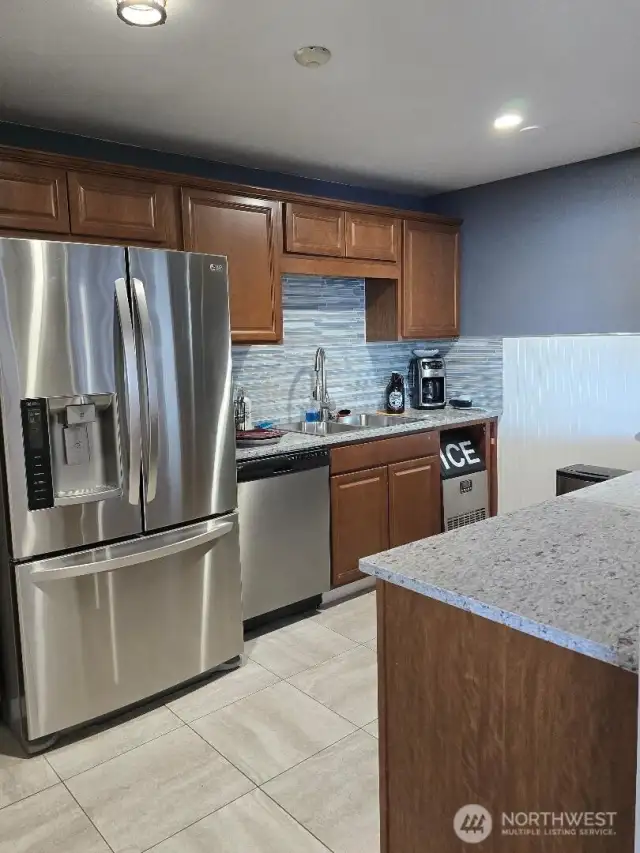 The full kitchen in the rec room always for large gathers or to prep before going outside to the BBQs.